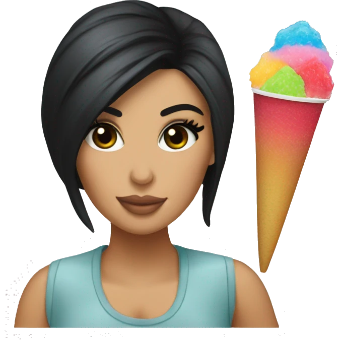 kim kardashian with a snowcone  emoji