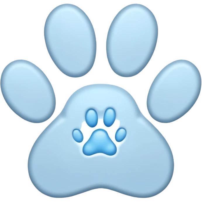a pastel blue pawprint emoji