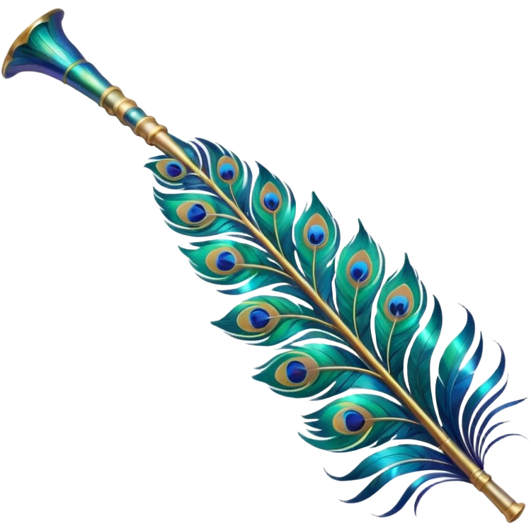 Peacock feather flute emoji