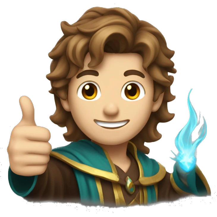 male mage brown hair thumbs up emoji