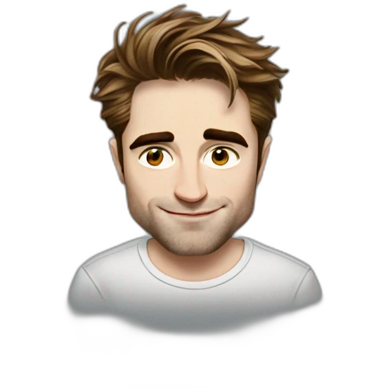 robert-pattinson cartoon wearing tee emoji