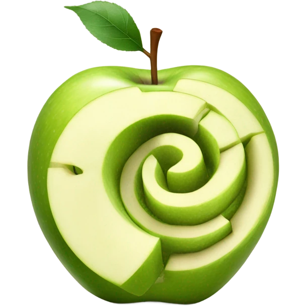 Apple split in half with a spiral in the side engraved in the apple  emoji
