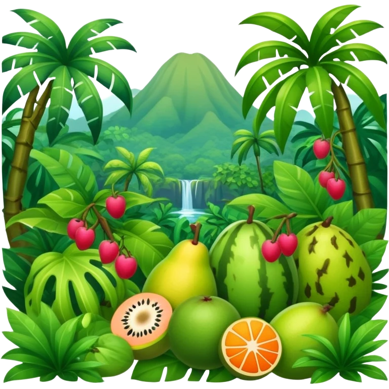 tropical jungle fruit landscape emoji