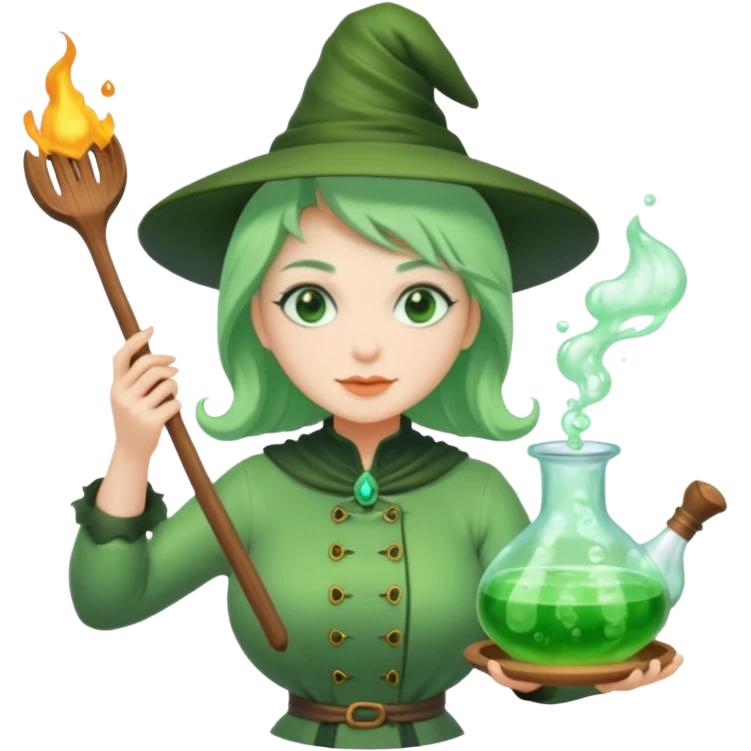 green witch cooking potion emoji