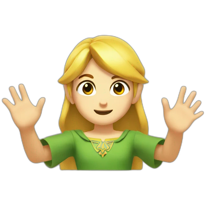 link zelda smiling face with open hands emoji