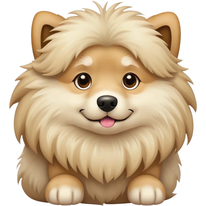 un chien poilu beige  emoji