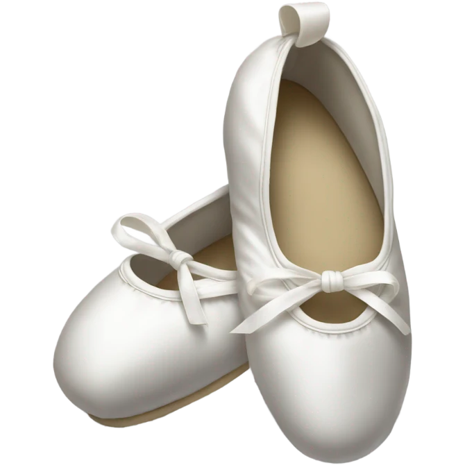 Crossed white ballet slippers with long beautiful strap design emoji