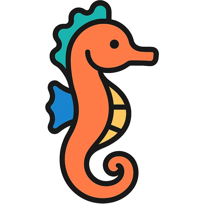 colored seahorse icon emoji