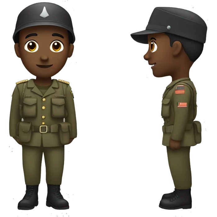 black man as a soldier with cap on emoji