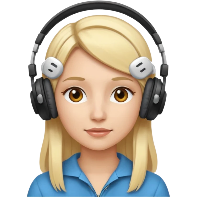 blonde woman wearing headphones emoji