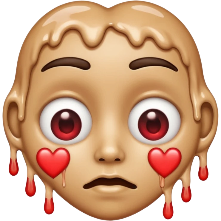 Cara derretida con ojos de corazón emoji