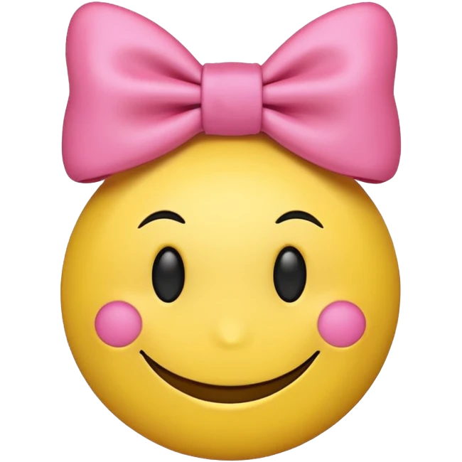 A smiley face with a small pink bow emoji