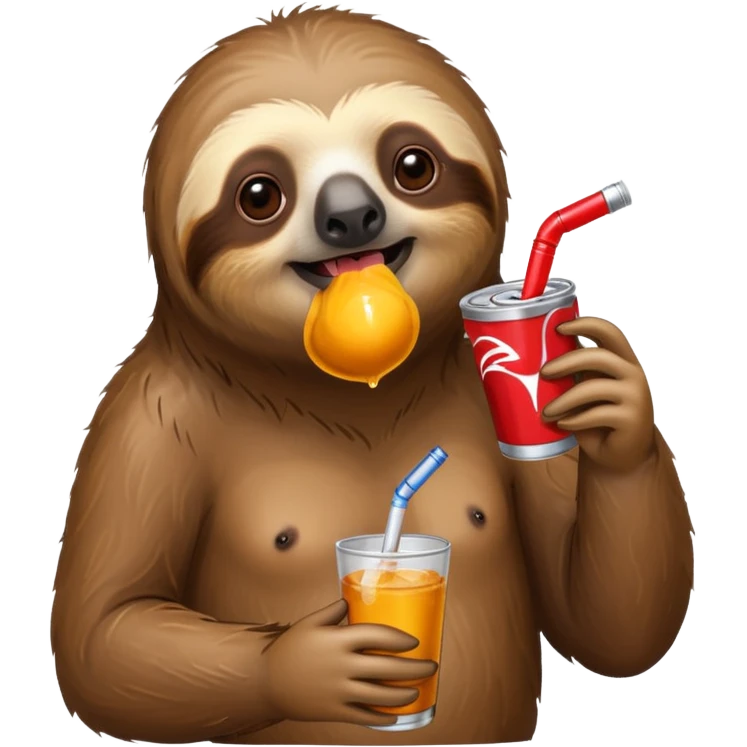 Sloth drinking redbull emoji