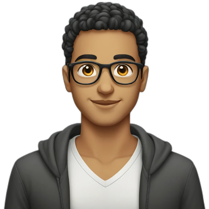 A beautiful Moroccan young man wearing glasses emoji