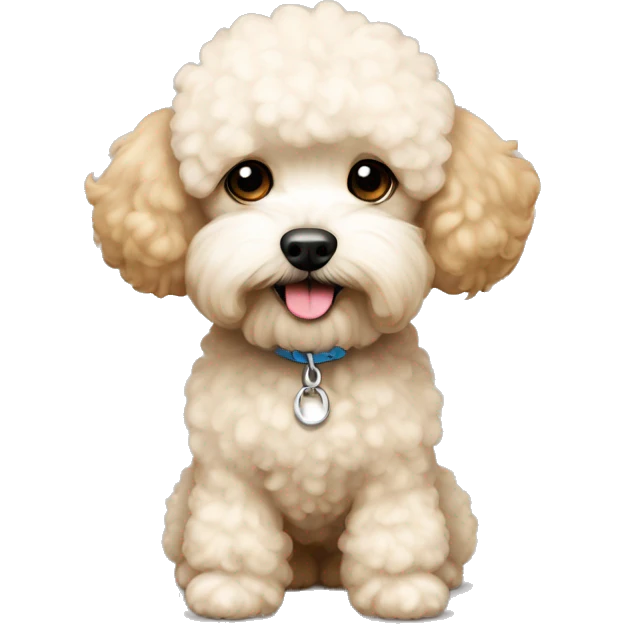 Bichon mix poodle tan color full body  emoji