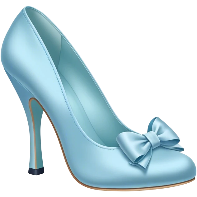 pastel blue heel with bow emoji