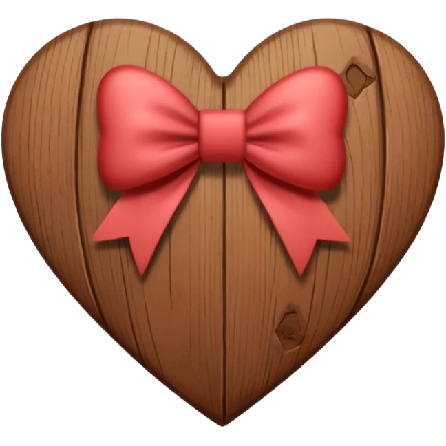 Brown heart with bow emoji
