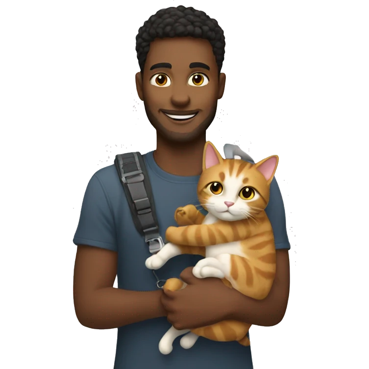 cat with his kid owner emoji