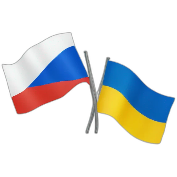 Russia flag and Ukraine flag emoji