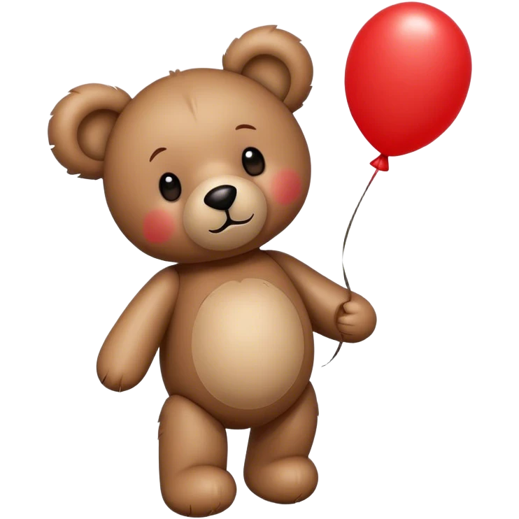Teddy and red balloon emoji