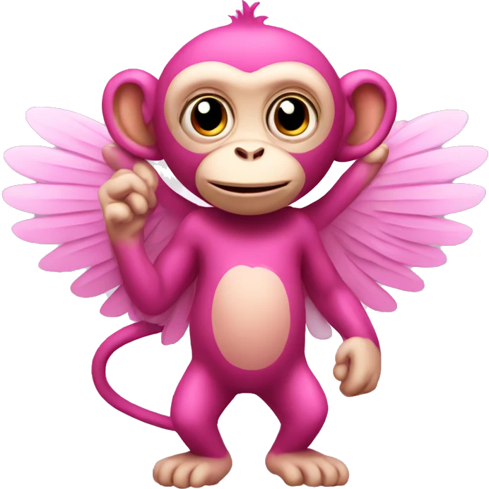 Pink monkey with wings emoji