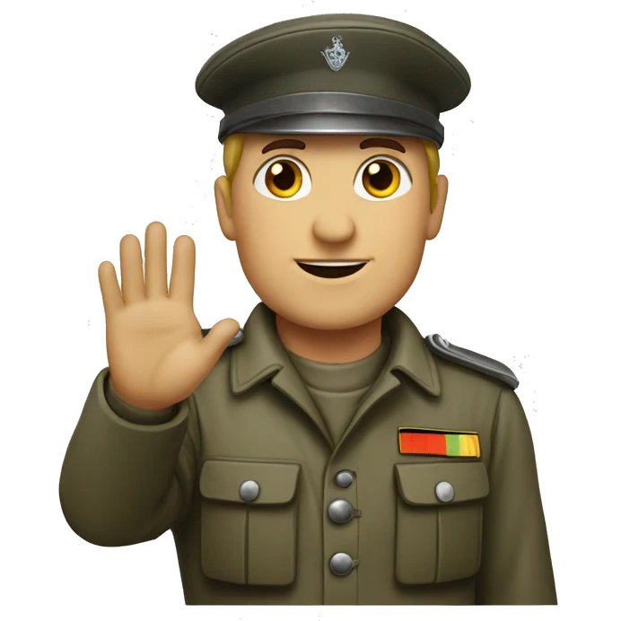 German soldier raising hand emoji