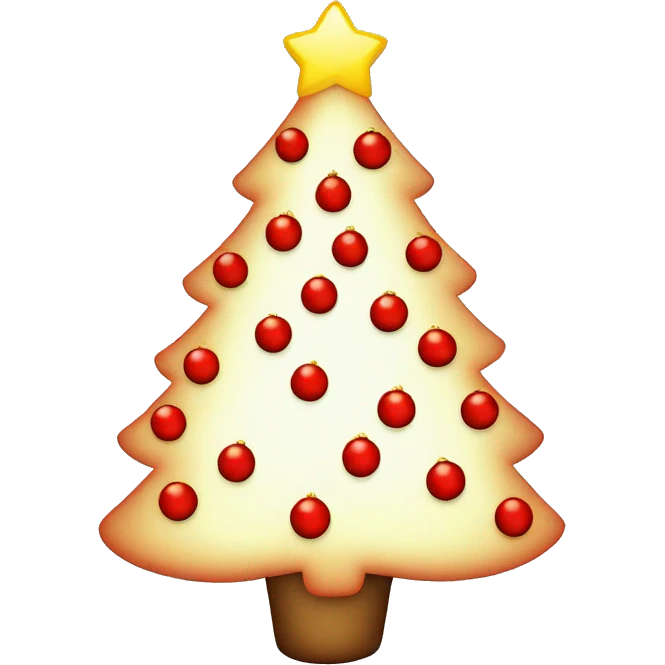 Christmas tree with red ornaments and red lights  emoji