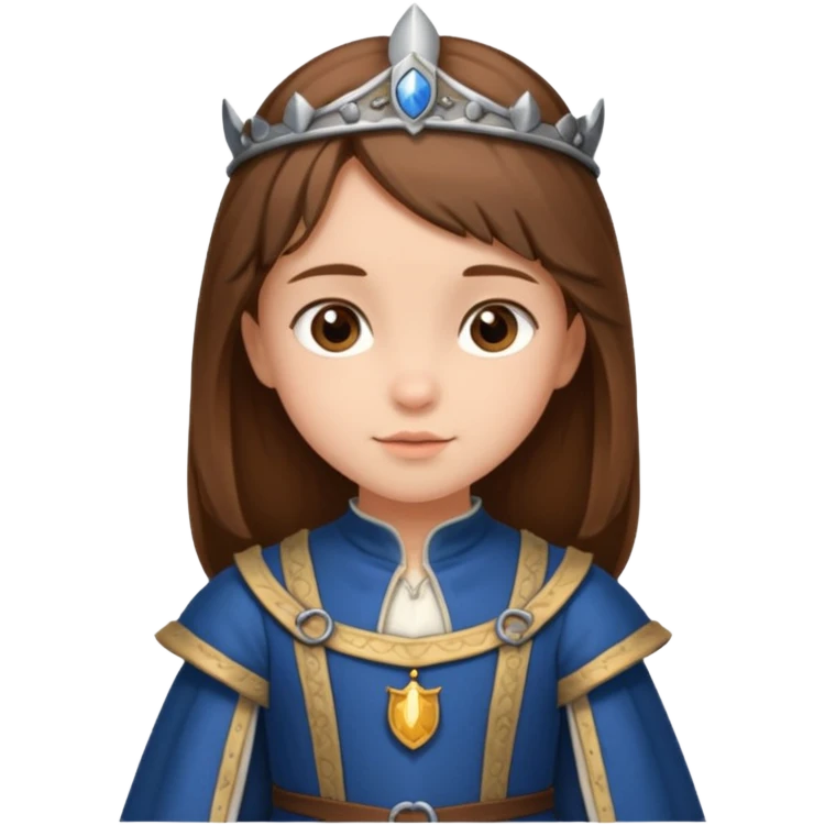 Petite fille brune à la peau blanche de 8 ans à l'époque du Moyen âge. emoji