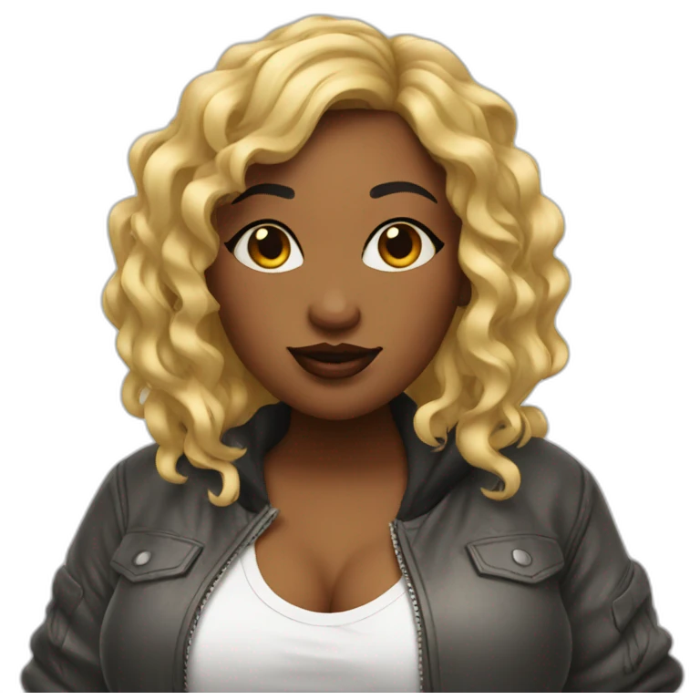 Curvy hip hop girl emoji