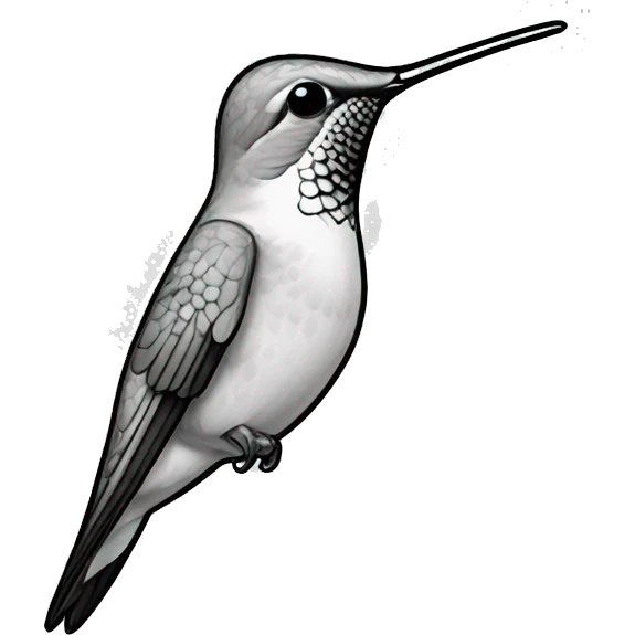 hummingbird Bird black outline emoji