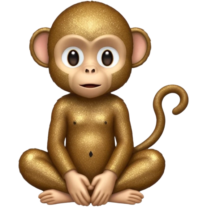 glitter monkey silence brown emoji