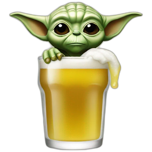 Yoda drink beer emoji