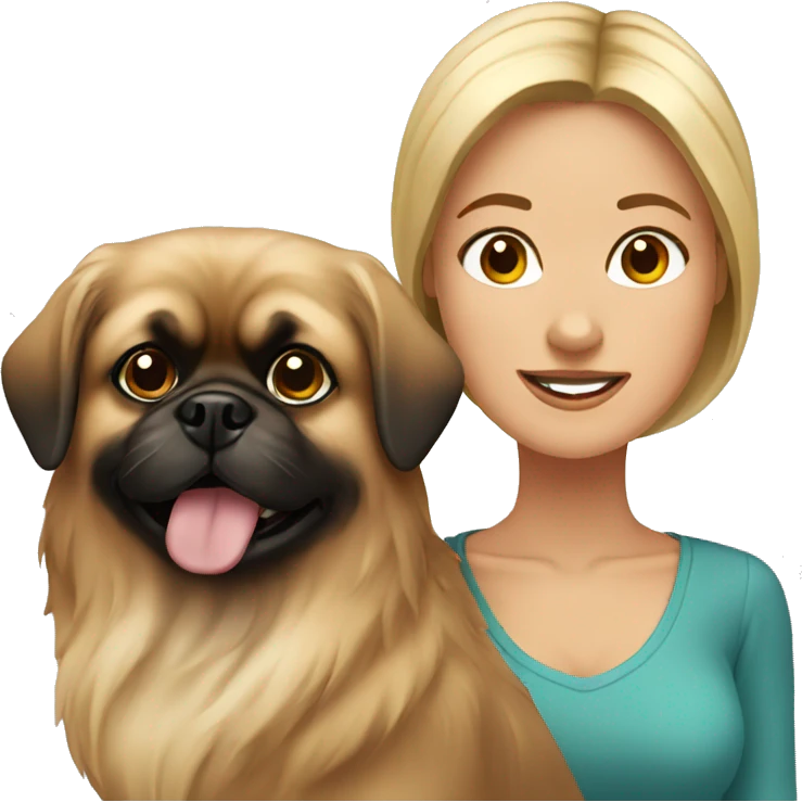 Women with Pekingese emoji