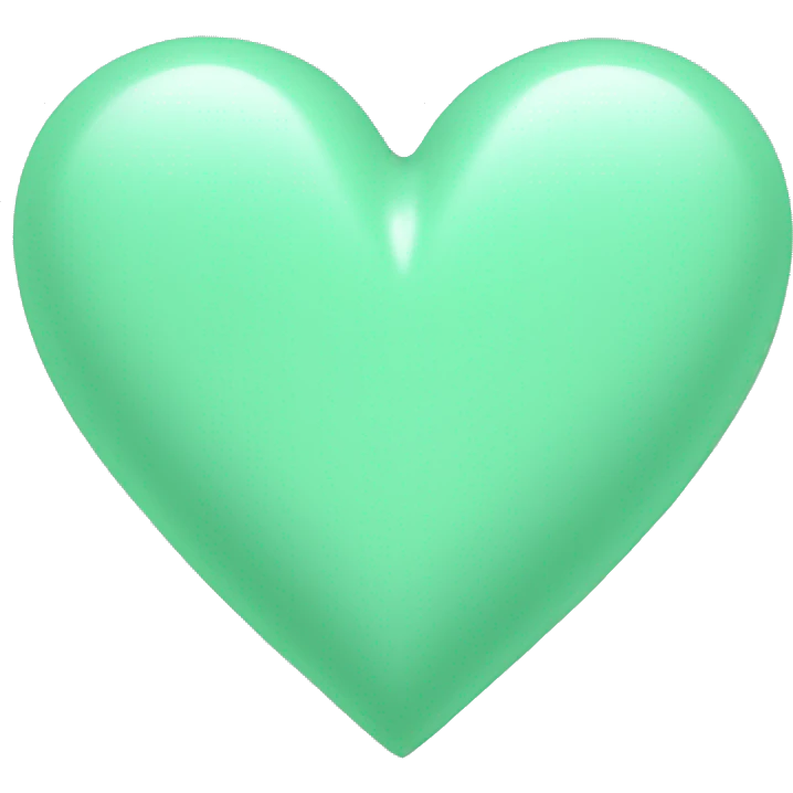 Mint green heart emoji