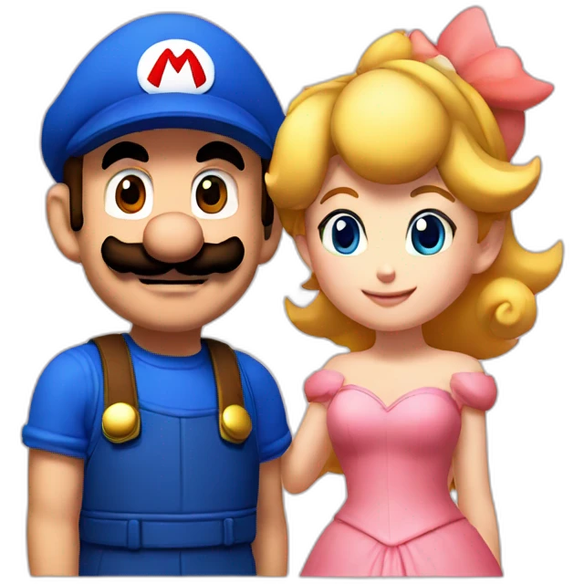 Mario and Peach emoji