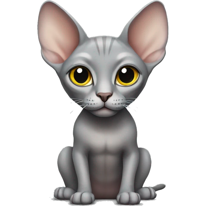 gray sphinx cat sitting emoji
