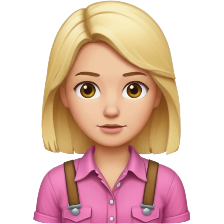 lumberjack blonde woman pink shirt emoji