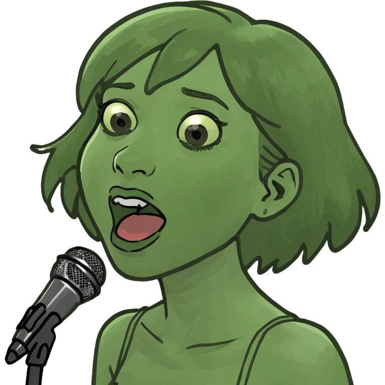 White girl singing  emoji