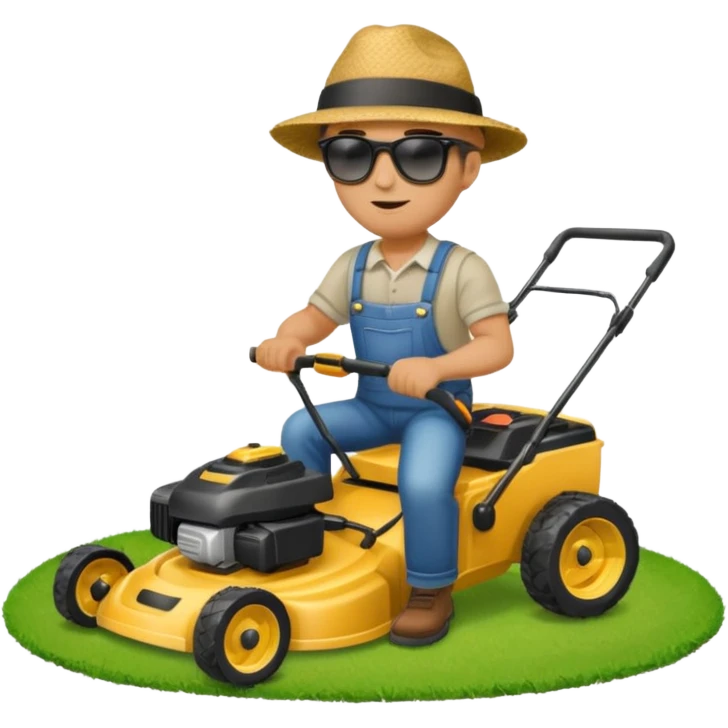 man mowing lawn emoji