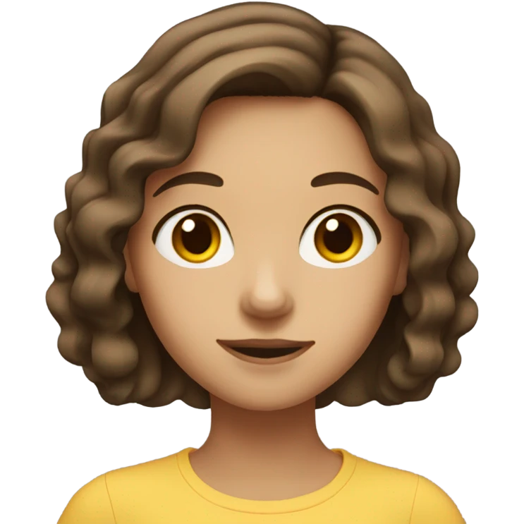 girl with brown eyes and shoulder-length brown hair emoji