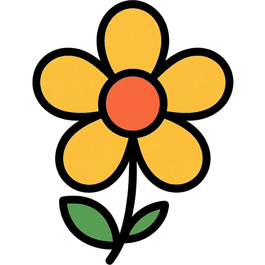 flower color outline icon style emoji