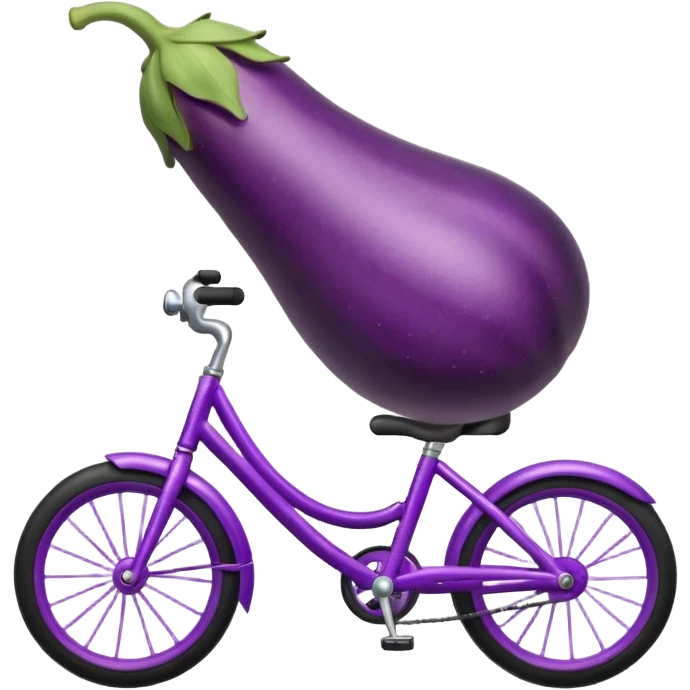 An eggplant on a bike  emoji
