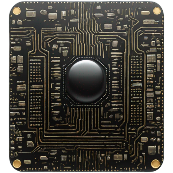 black sci-fi microchip emoji