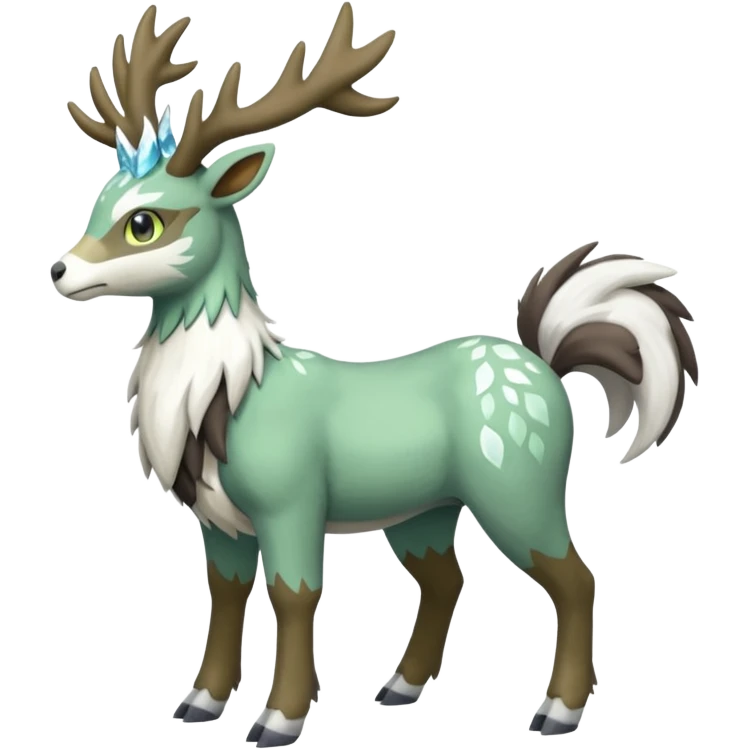 Stantler-Silvally-Skiddo-Mudbray-Amaura-Virizion-fusion-creature-hybrid (full body) emoji