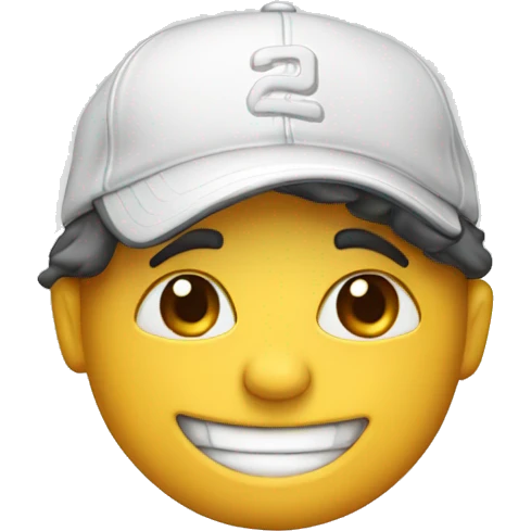 Smile with backwards baseball cap emoji