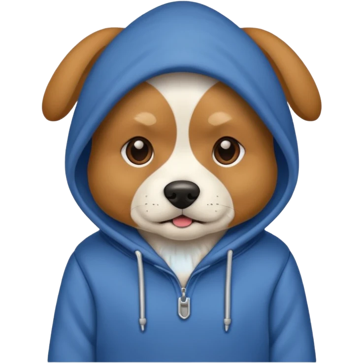 Dog wearing a hoodie emoji