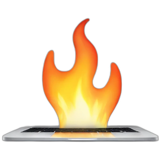 macbook flaming emoji