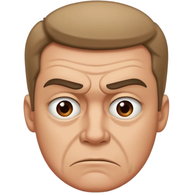 man with a disgusted face emoji