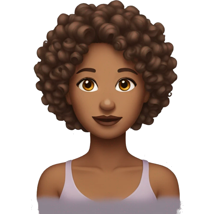 a brown skin curly hair queen emoji