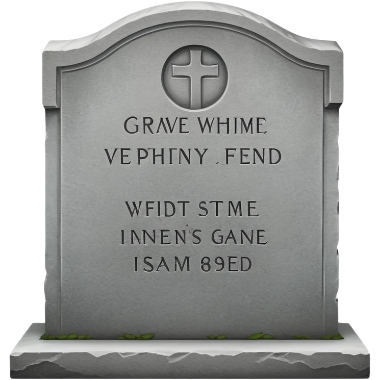 gravestone in cemetery with engraved text emoji